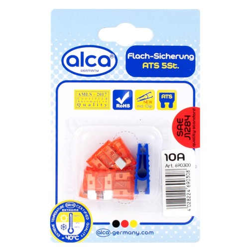 Bezpiecznik samochodowy Bezpieczniki płaskie ATS 10A – 5 szt. Alca