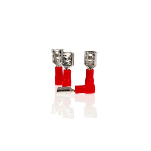 Gniazda płaskie czerwone 6,3mm – 10 szt. Alca
