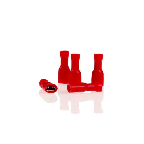 Gniazda płaskie w pełni izolowane czerwone 5,6mm – 10 szt. Alca