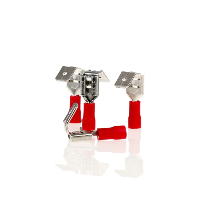 Gniazda płaskie z odgałęzieniem czerwone 6,3mm – 10 szt. Alca