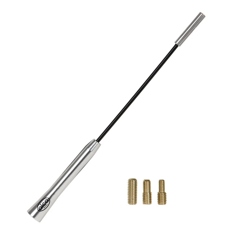 Antena samochodowa Antena drążek antenowy "Marten – Stopp" srebrny metalowy 27cm Alca