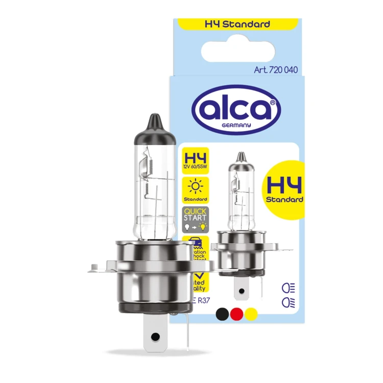 Żarówka samochodowa Żarówka halogenowa H4 12V 60/55W Alca