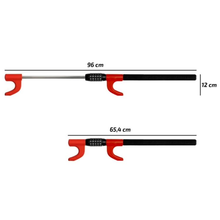 Blokada kierownicy z zamkiem szyfrowym WheelBlock PRO Heyner