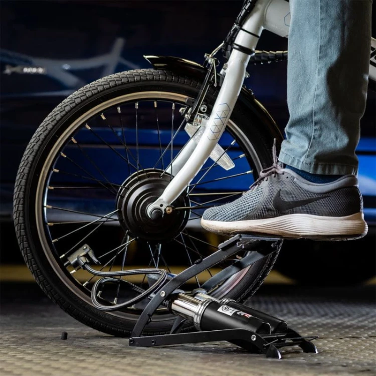 Pompka do opon Pompka nożna 2 – cylindrowa PedalMax BlackEdition Heyner