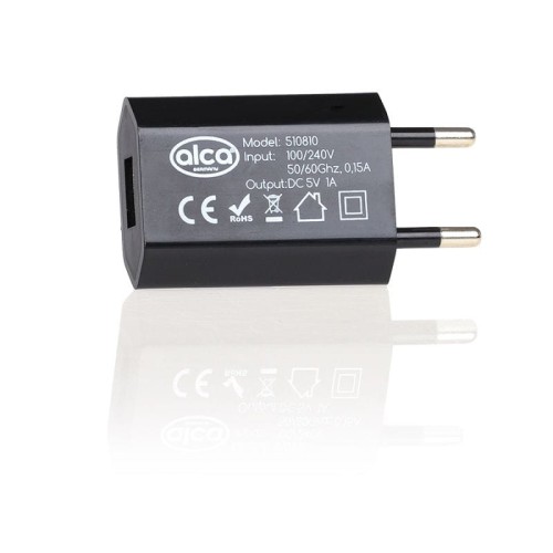 Wtyczka 230V z USB black Alca