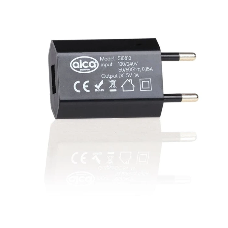 Wtyczka 230V z USB black Alca