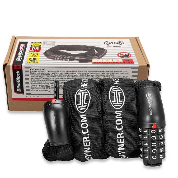 Zabezpieczenie zapięcie szyfrowe do roweru BICYCLE LOCK M 90cm Heyner