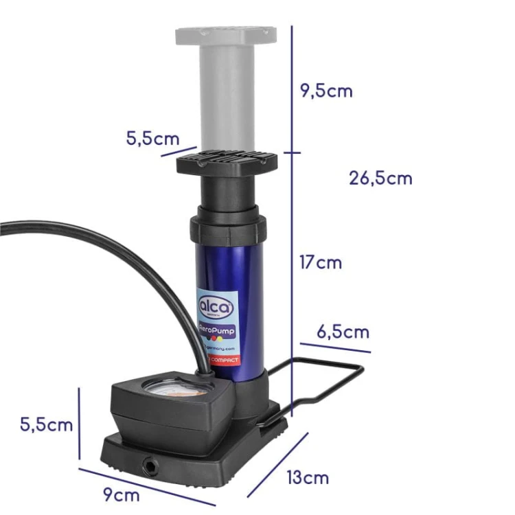 Pompka do opon Mini pompka stojąca z manometrem AERO PUMP 11bar Alca