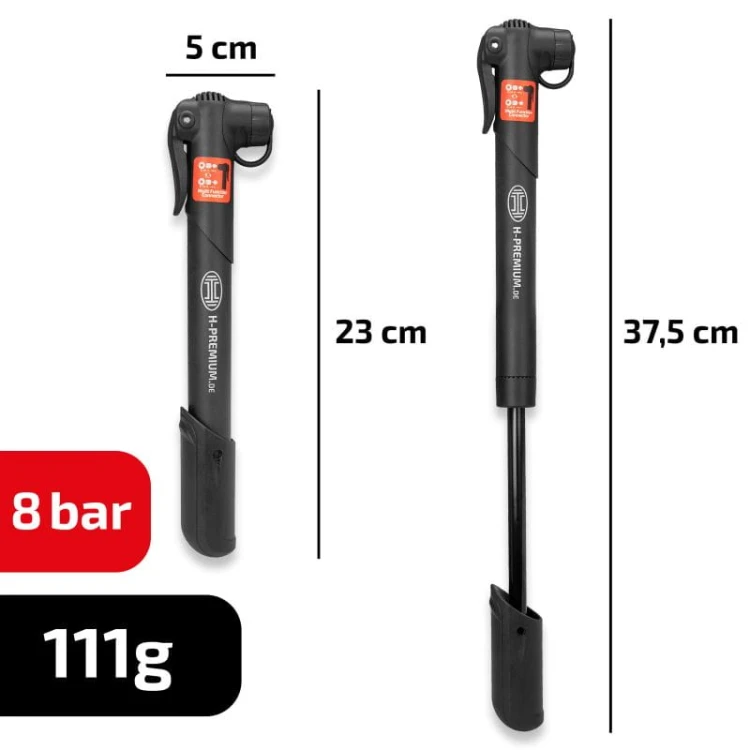 Pompka do opon Mini pompka ręczna do rowerów AeroStarCompact PRO Heyner