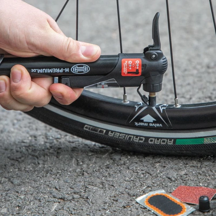 Pompka do opon Mini pompka ręczna do rowerów z manometrem AeroStarCompact PRO Heyner