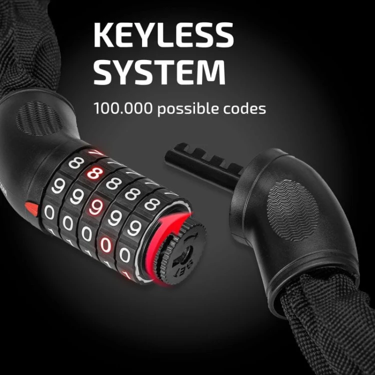 Zabezpieczenie zapięcie szyfrowe do roweru BICYCLE LOCK M 90cm Heyner