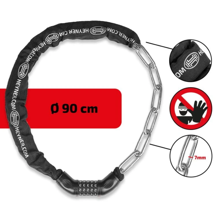 Zabezpieczenie zapięcie szyfrowe do roweru BICYCLE LOCK M 90cm Heyner