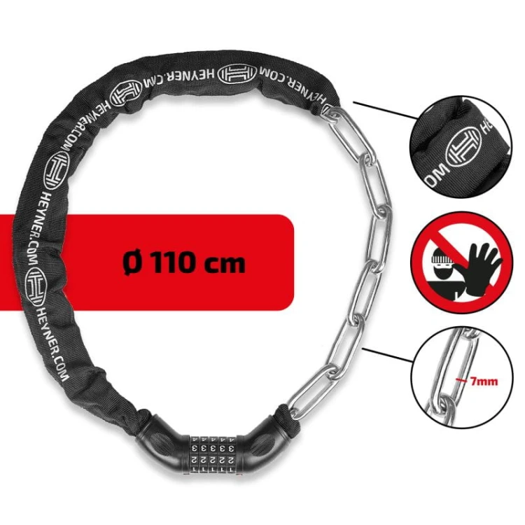 Zabezpieczenie zapięcie rowerowe na szyfr BICYCLE LOCK L 110cm Heyner