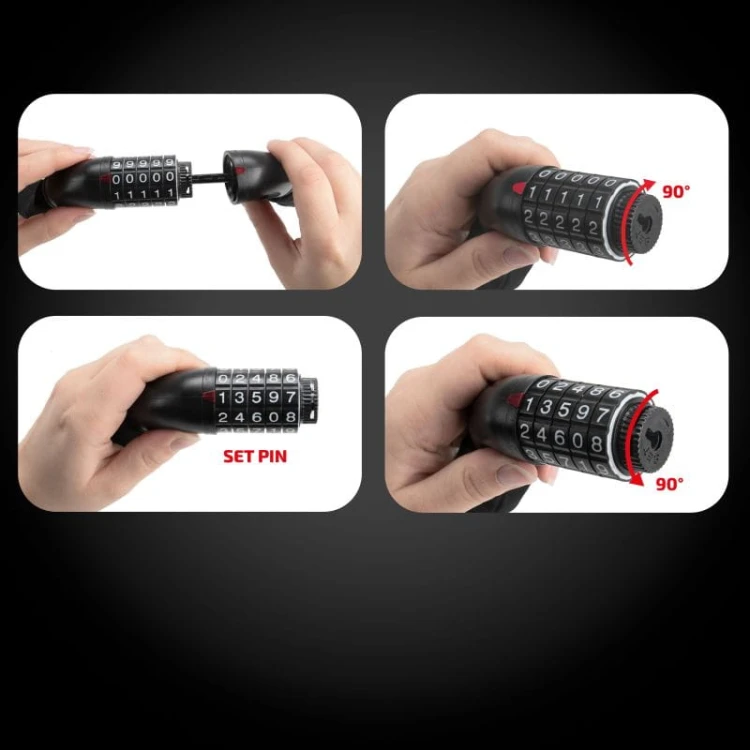 Zabezpieczenie zapięcie rowerowe na szyfr BICYCLE LOCK L 110cm Heyner