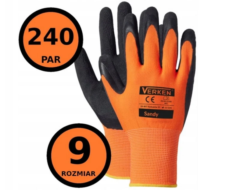 Rękawice Ochronne Verken SANDY rozmiar 9-L 240 par