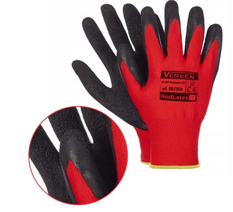 Rękawice Ochronne Verken RedLatex rozmiar 11 - XXL 12 par