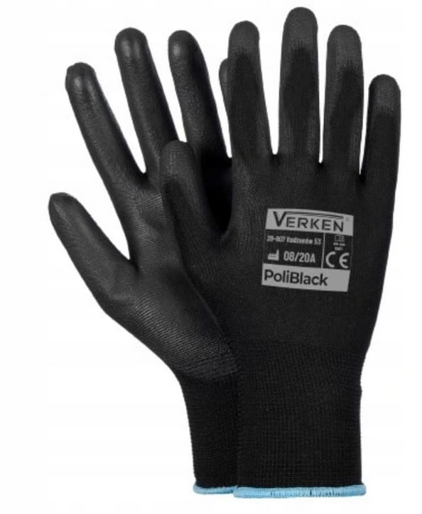 Rękawice Ochronne Verken PoliBlack rozmiar 9-L 1 para