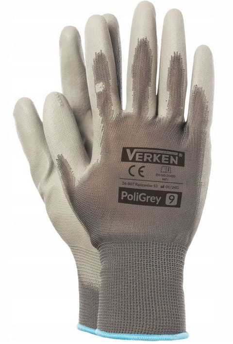 Rękawice Ochronne Verken PoliGrey rozmiar 8-M 1 para