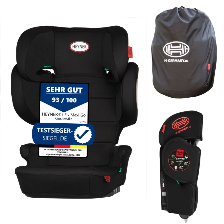 Fotelik Samochodowy i-Fix Maxi Go Składany z Torbą 15-36kg Black Heyner