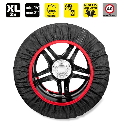 Tekstylne łańcuchy śnieżne premium, 2 szt. XL SNOW GRIP PRO Heyner
