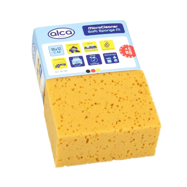 Gąbka czyszcząca prostokątna brązowa MicroCleaner Soft Sponge M Alca