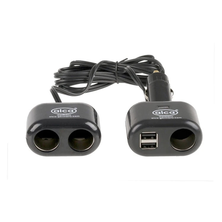 Wtyczka samochodowa 2USB + 3 12V Alca