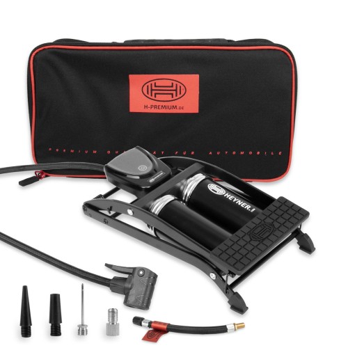 2-cylindrowa pompka nożna z cyfrowym manometrem Pedal Max Digital PRO Heyner