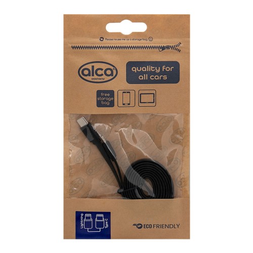 Kabel ładujący USB typu C Lightning black 1m Alca