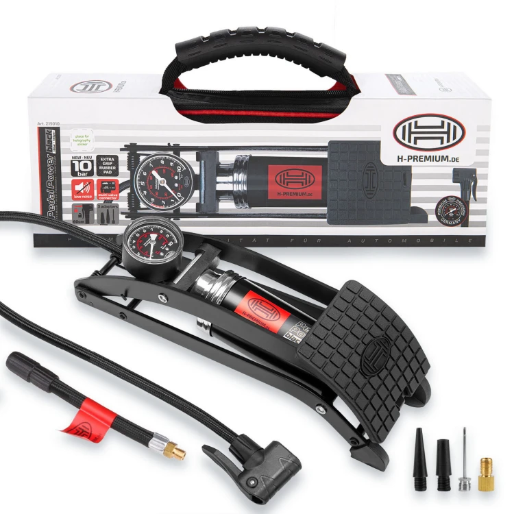 Pompka do opon Wysokiej jakości pompka nożna BlackEdition PedalPower PRO Heyner