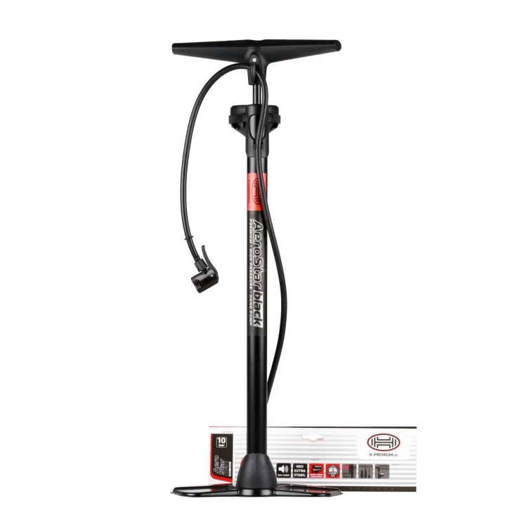 Pompka do opon Pompka ręczna z manometrem AeroStar PRO Black Edition Heyner